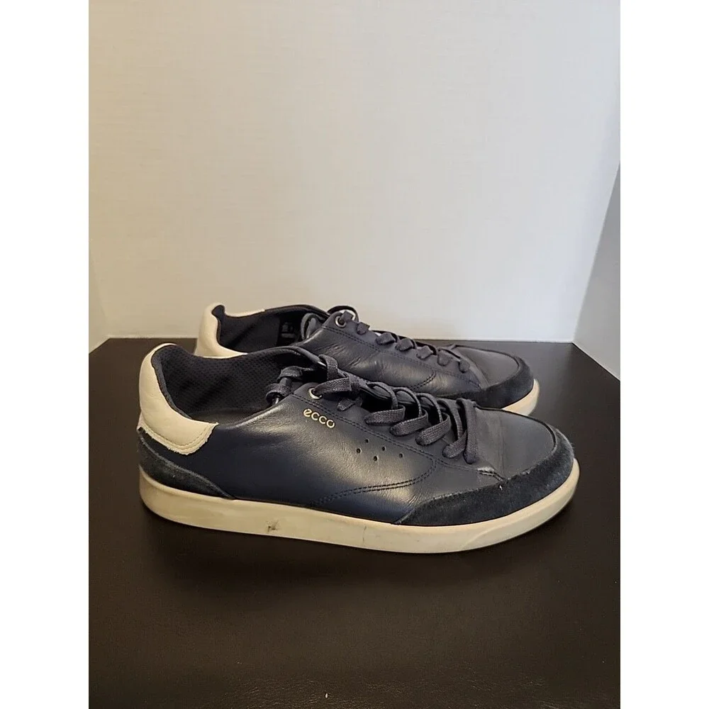 ECCO Mens Street Lite Court Sneaker Blue Eu42 Sz8-8.5 Vintage Alternative